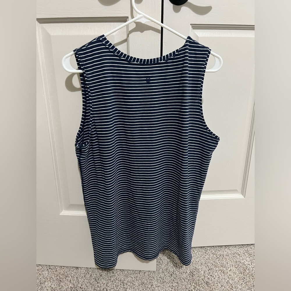 Lululemon navy blue stripped tank top